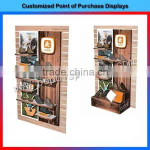 New Design Wall Mounted Wooden Mdf Women Shoe Display Rack thumbnail-1