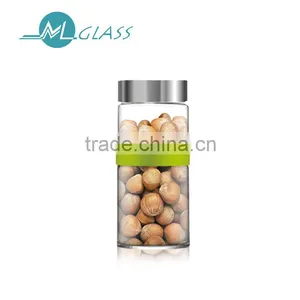 China Supplier 300ml Heat Resistant Glass Canister Stainless Steel Lid QM421 thumbnail-1
