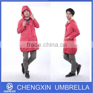 2014 Popular Red Raincoats With Hood for Men thumbnail-1