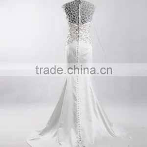 RSW907 Detachable Illustion Neckline Sexy Strapless See-Through Embroidery Designs For Mermaid Wedding Dress thumbnail-6