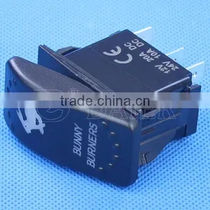 1 Lens 4 Pins ON-OFF Waterproof Rocker Switch With Two Red Lights thumbnail-2