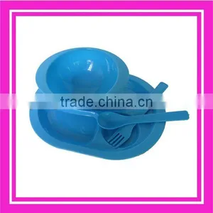 4pcs Oval Plate Blue Plastic Dinnerware Picnic Set thumbnail-1