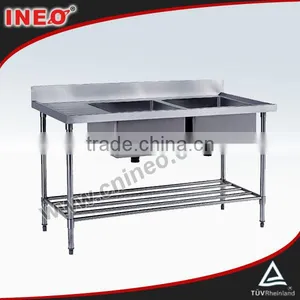 Commercial Restaurant Kitchen Stainless Steel Double Sink(INEO Are Professional on Commercial Kitchen Project) thumbnail-1
