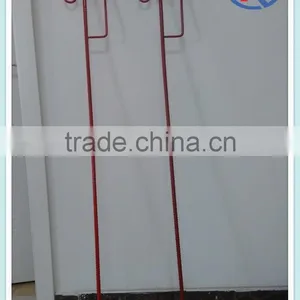 Red Painted Steel Picket Fence Post thumbnail-1