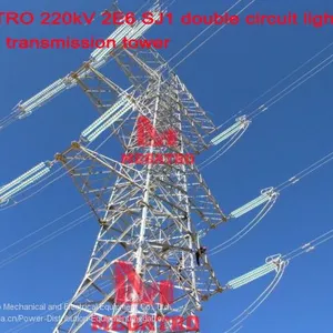 MEGATRO 220kV 2E6 SJ1 Double Circuit Light Angle Tension Transmission Tower thumbnail-1