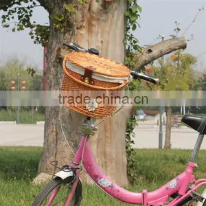Hot Sell Cheap Large Handmade Wicker Bike Basket With Handle for Sale thumbnail-1