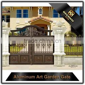 Villa Garden Decorative Powder Coated Modern Aluminum Metal Garden Fence Gate thumbnail-3
