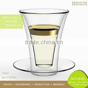 Promotion Borocilicate Novelty Glass Unique Design Cup And Saucer thumbnail-5