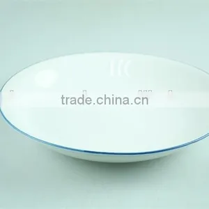 5pcs White Porcelain Dinner Set With Green Rim Stock,dinnerware Sets thumbnail-3