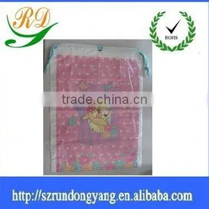 Green Recycle CPE Plastic Drawstring Packaging Bags With Design thumbnail-1