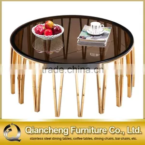 2017 Most Popular Sweden Style Rectangle Black Glass Top Coffee Table thumbnail-1