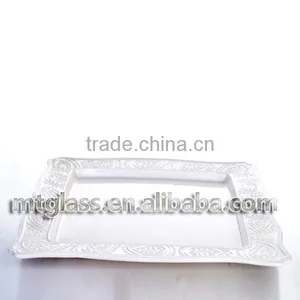 Embossed Elegant Design White Hand Made Ceramic Plates Printing thumbnail-1