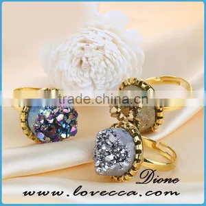 China Factory Direct Wholesale Druzy Rings Amethyst Jewelry thumbnail-1