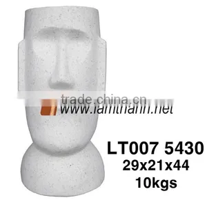 Vietnam White Terrazzo Head Man Statue thumbnail-1