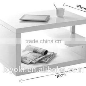 GLOSSY WHITE MODERN COFFEE TABLE REX SOFA SIDE TABLE thumbnail-6