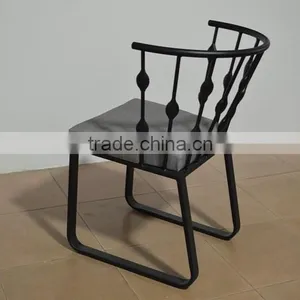 New Design High Back Iron Black Color Outdoor Metal Industrial Chair thumbnail-2