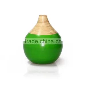 Green Bamboo Vase, Vietnamese Handmade Decoration, Hot Design, Eco Friendly thumbnail-1