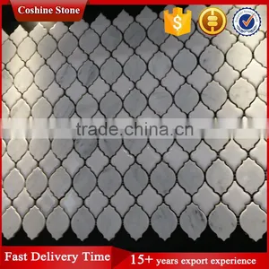 Modern Carrara Marble Lantern Mosaic Tile Backsplash thumbnail-1