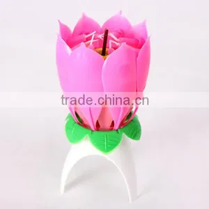 Hot Sale Popular Fireworks Lotus Flower Music Birthday Candle thumbnail-1