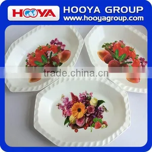 Plastic Dinner Candy Fruit Food Plate /tray With Gloden Rim thumbnail-1