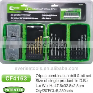 74pcs Combination Drill Sets in Plastic Case thumbnail-1
