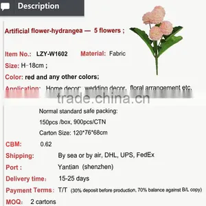 High Quality Artificial Flowers Tiny Hydrangea-5 Heads for Sales thumbnail-2