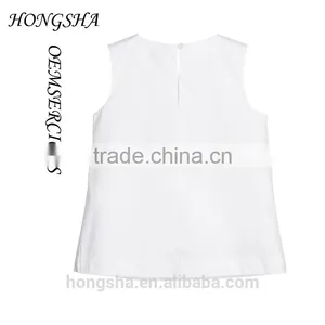 Fashion Baby Girls White & Navy Blue Ruffled Cotton Cutting Blouse Designs HST7741 thumbnail-2