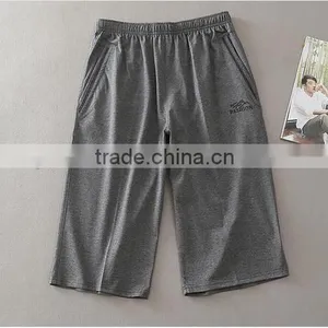 Middle-aged Summer Thin Plus Size Loose Fertilizer 3/4 Long Straight Leisure Trousers Dad 100% Cotton Pants thumbnail-1