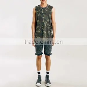 Mens Camouflage Surf Tank Mens Sleeveless Vest thumbnail-4