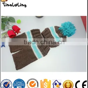 Colorful Knitted Woolen Crochet Baby Hat With Ball Top Selling for New Born Baby Photography Props thumbnail-2