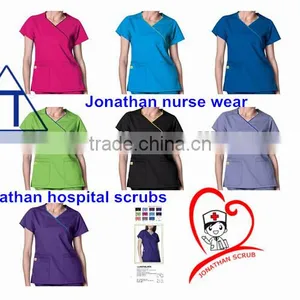 Trendy Nursing Uniforms Mock Wrap Designer Set/nurse Uniform Women Type thumbnail-1