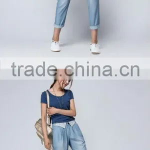 Ladies Top Design Woman Denim Trousers Denim Jean Fabric Denim Jeans Pent thumbnail-2