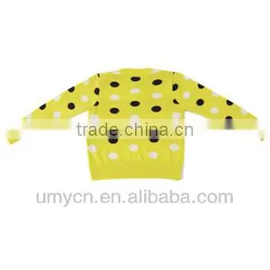 Girl's Cotton Allover Polka Dot Jacquard Long Sleeve Pullover Sweater thumbnail-2
