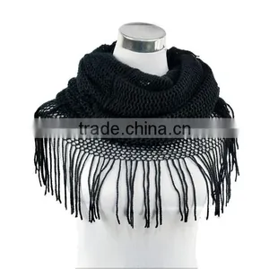 New Fashion Womens Long Hollow Out Tube Knitted Crochet Scarf Satin 8062 thumbnail-1