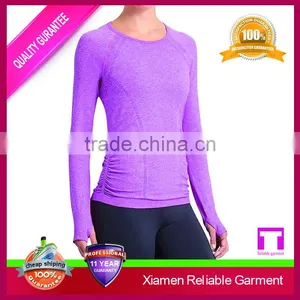 Blank Purple Wholesale Long Sleeve Women Dry Fit Sport t Shirts thumbnail-1