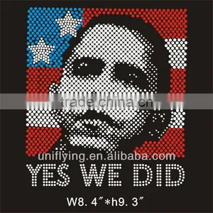 Yes We Did Obama Design Rhinestone Transfers thumbnail-1