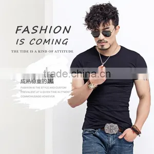 High Quality China Factory Plian Slim Fit Cotton v Neck T Shirts For Men thumbnail-2