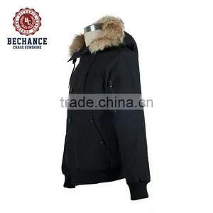 Wholesale Mens Casual Polyester Padded Jacket With Faux Fur for Winter thumbnail-2