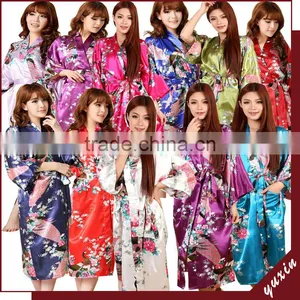 Sky Blue Women Sexy Nightgown Bathrobe Long Silk Nightgown SL096 thumbnail-1