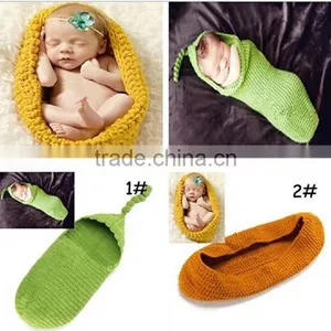 2016 Crochet Baby Sleeping Bag Knitted Baby Hat Photo Prop thumbnail-3