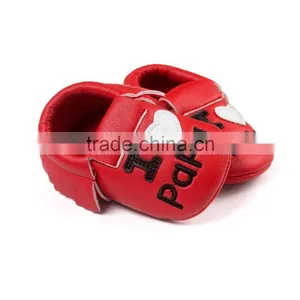 Cute Baby Moccasins, I Love Papa & Mama Moccasins, Lovely Baby Moccasins thumbnail-2