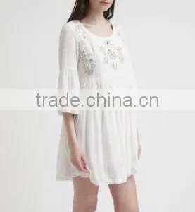 Embroidered Casual Cotton Dress Design for Pregnant Woman thumbnail-1