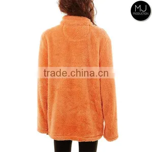Girls Monogrammed Sherpa Quarter Zip Pullover thumbnail-3