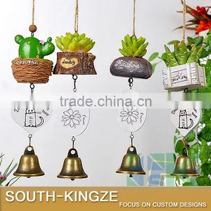 Succulent Plant Shape Resin Creative Metal Ringing Bell Wind Chime Casual Style Restaurant Decoration thumbnail-1