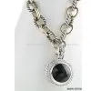 Sell DY Sterling Silver Necklace With Onyx Pendant thumbnail-1