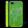 Transparent Pattern With Diamonds Plastic Hard Case Cover for IPhone 4S (Green) thumbnail-1