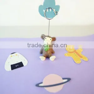 Novel Cute Cartoon Animal Shape Name Card Paper Clips Stand Resin Craft for Logo Custom thumbnail-3