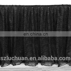 Black Lace Table Skirt Designs For Wedding And Steps In Table Skirting thumbnail-2