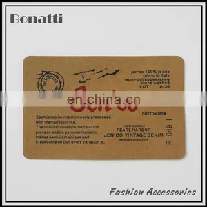 Fashion Jeans Paper Labels or Patches for Garment and Bags thumbnail-1
