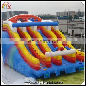 Promotion Inflatable Dolphins Water Slide, Dual Lane Water Slide for Event thumbnail-1
